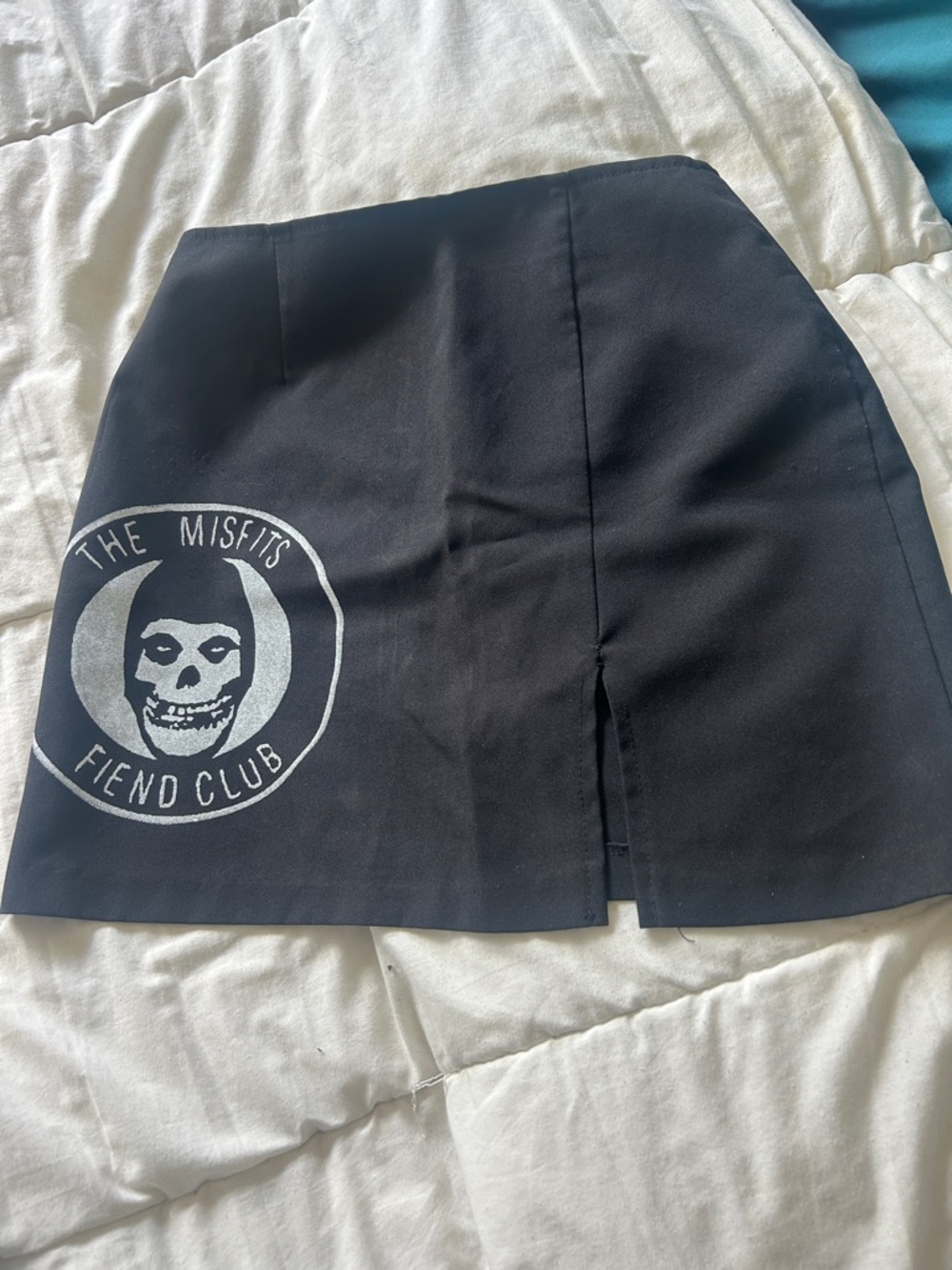 Black Misfits Graphic Mini Skirt